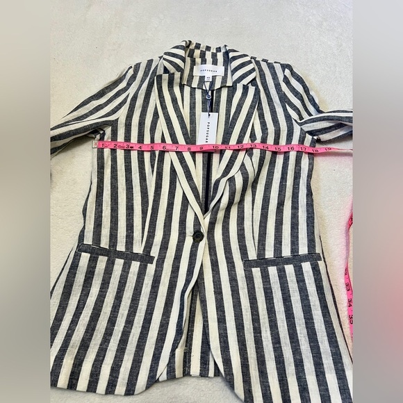 POPSUGAR NWT Striped Linen Blend Blazer - XS - Picture 3 of 10